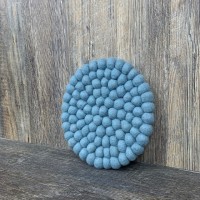 Baby Blue Round Felt Trivet